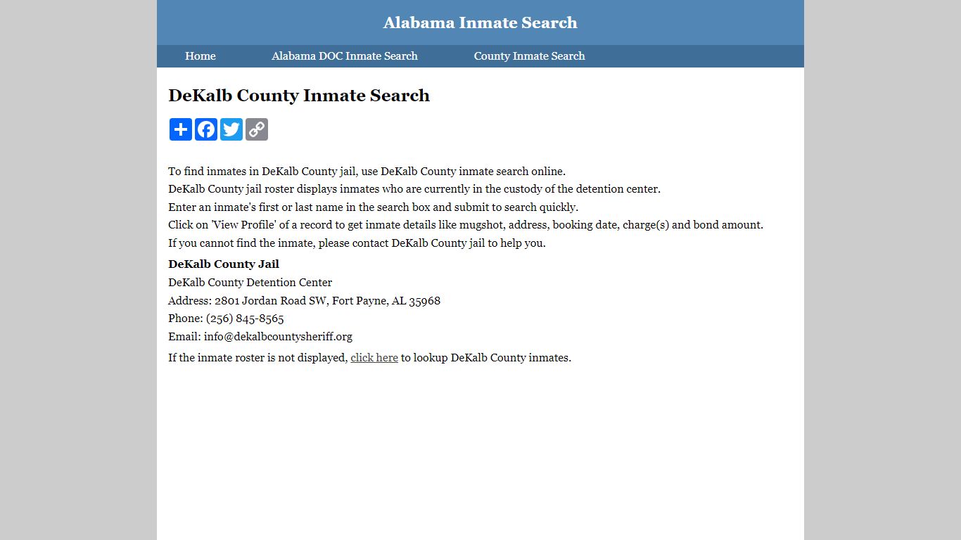 DeKalb County Inmate Search